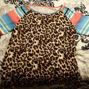 Colorful lepord print top